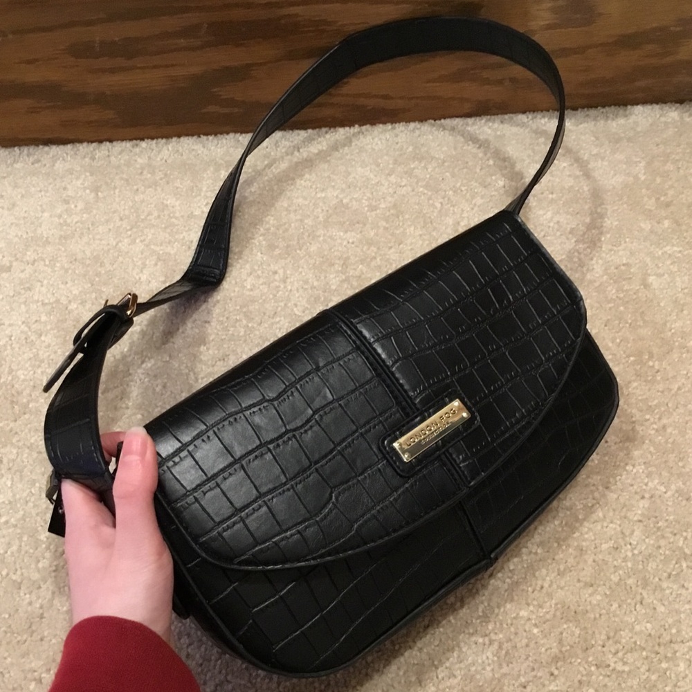 London Fog Faux Leather Shoulder Purse - Picture 7 of 13